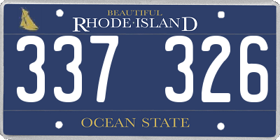 RI license plate 337326