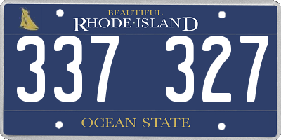RI license plate 337327