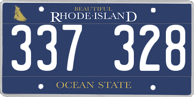 RI license plate 337328
