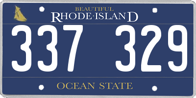 RI license plate 337329