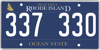 RI license plate 337330