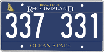 RI license plate 337331