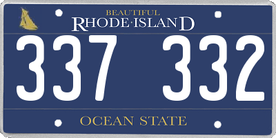 RI license plate 337332