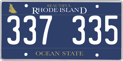 RI license plate 337335