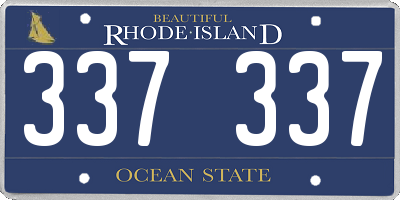 RI license plate 337337