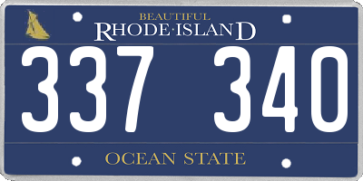 RI license plate 337340