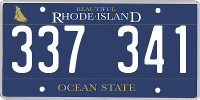 RI license plate 337341