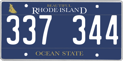 RI license plate 337344