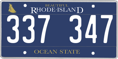 RI license plate 337347