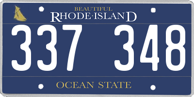 RI license plate 337348