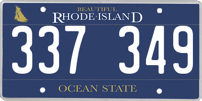 RI license plate 337349