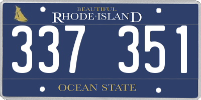 RI license plate 337351