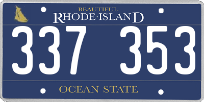 RI license plate 337353
