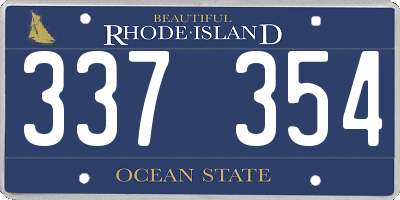 RI license plate 337354