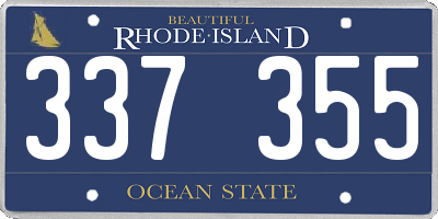 RI license plate 337355