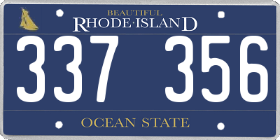 RI license plate 337356
