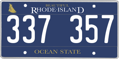 RI license plate 337357