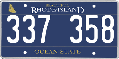 RI license plate 337358