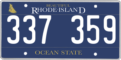 RI license plate 337359