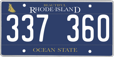 RI license plate 337360