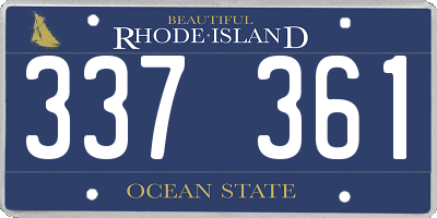 RI license plate 337361
