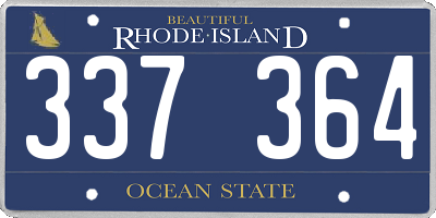 RI license plate 337364