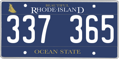 RI license plate 337365