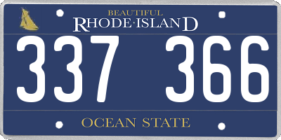 RI license plate 337366