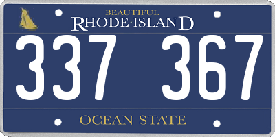 RI license plate 337367