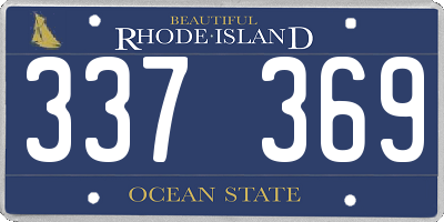 RI license plate 337369