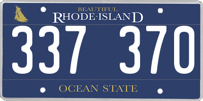 RI license plate 337370