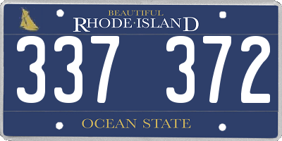 RI license plate 337372