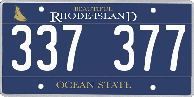 RI license plate 337377