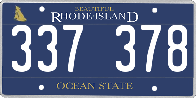 RI license plate 337378