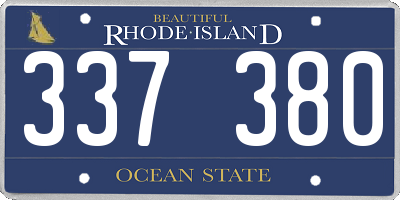 RI license plate 337380