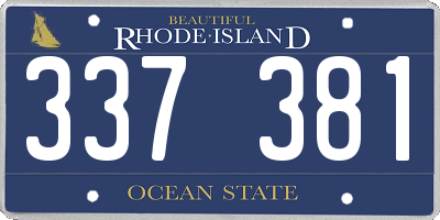 RI license plate 337381