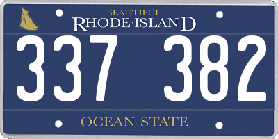 RI license plate 337382