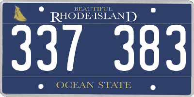 RI license plate 337383