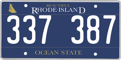 RI license plate 337387