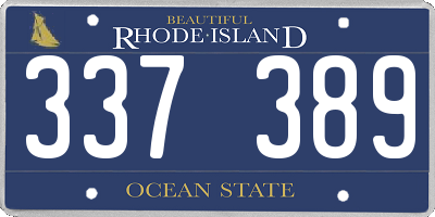 RI license plate 337389