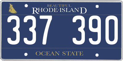 RI license plate 337390