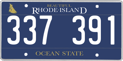 RI license plate 337391