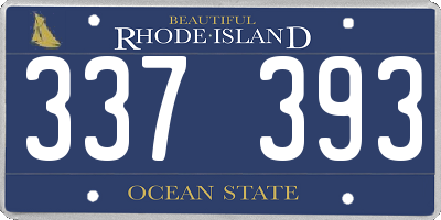 RI license plate 337393