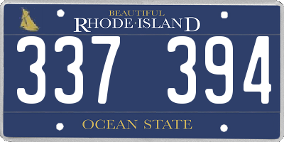 RI license plate 337394