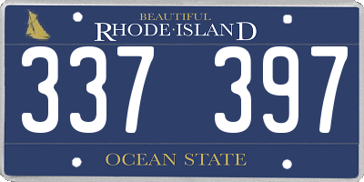 RI license plate 337397