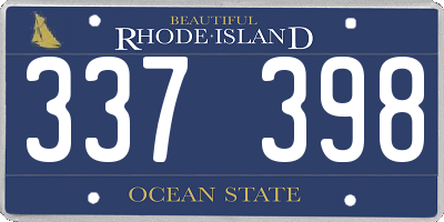 RI license plate 337398