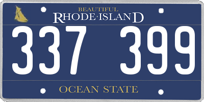 RI license plate 337399