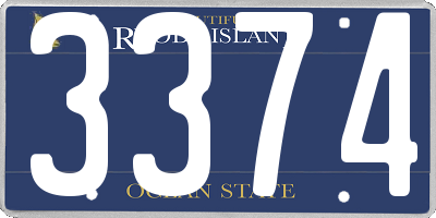 RI license plate 3374