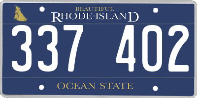 RI license plate 337402