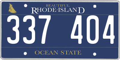 RI license plate 337404